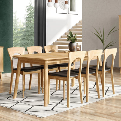 CASØ PETER Dining Chair in Natural Oiled Oak with Grey Seat  - CASØ | Milola