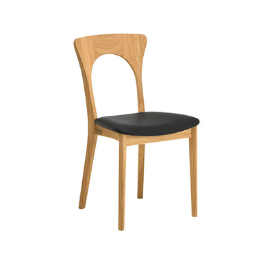 CASØ PETER Dining Chair in Natural Oiled Oak with Black Seat  - CASØ | Milola