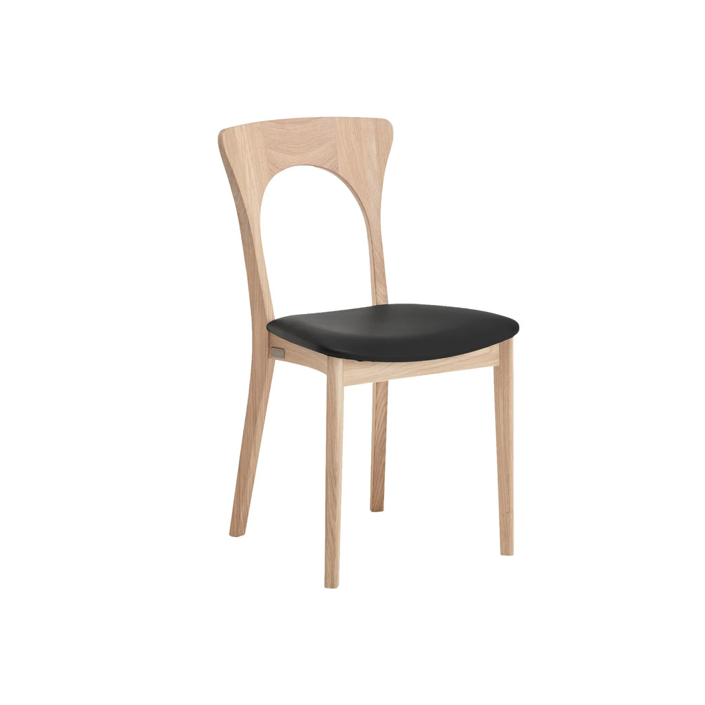 CASØ PETER Dining Chair in White Oiled Oak with Black Seat  - CASØ | Milola