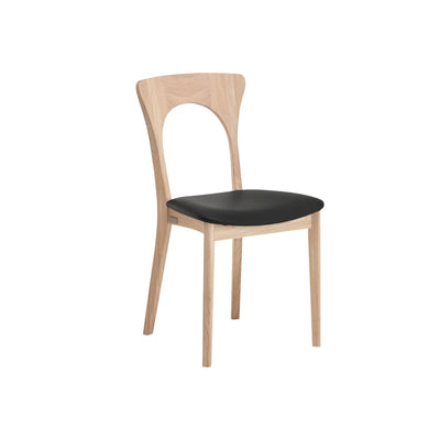CASØ PETER Dining Chair in White Oiled Oak with Black Seat  - CASØ | Milola