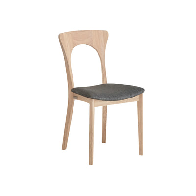 CASØ PETER Dining Chair in White Oiled Oak with Grey Seat  - CASØ | Milola