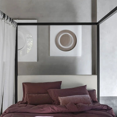 Ceylon Poster Bed - Upholstered Bed in Cream Beige - Bolzan | Milola