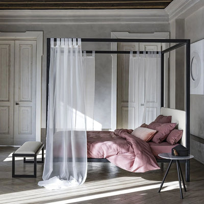 Ceylon Poster Bed - Upholstered Bed in Cream Beige - Bolzan | Milola