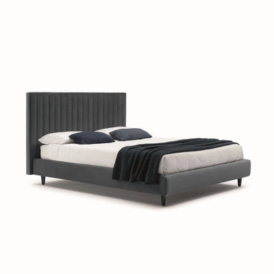 Clay Storage Bed - Upholstered Bed in Blue Grey - Bolzan | Milola
