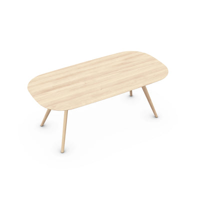 COCO Oval Dining Table in European Walnut White Pigment Oil - Artisan | Milola