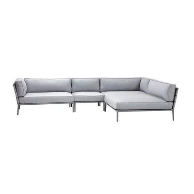 Conic Outdoor Sofa - Modular Outdoor Sofa in Light Grey - Cane-Line | Milola