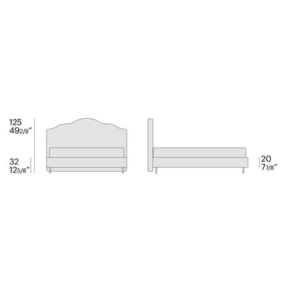 Dafne Single Storage Bed - Upholstered Storage Bed - Diagram - Bolzan | Milola