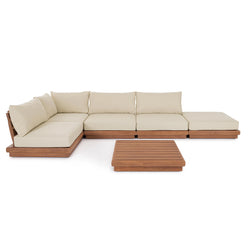 DELGADA Modular Outdoor Sofa in Teak - Bizzotto | Milola