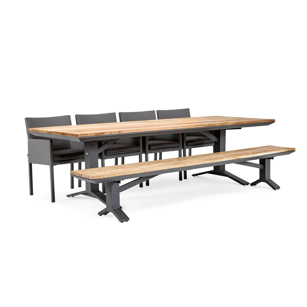 STOCKHOLM Outdoor Dining Table - Teak & Aluminium