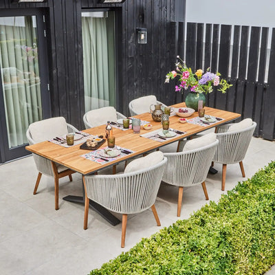 STOCKHOLM Outdoor Dining Table - Teak & Aluminium