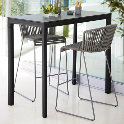 DROP Outdoor Bar Table in Lava Grey With Fossil Black Top - Cane-Line | Milola