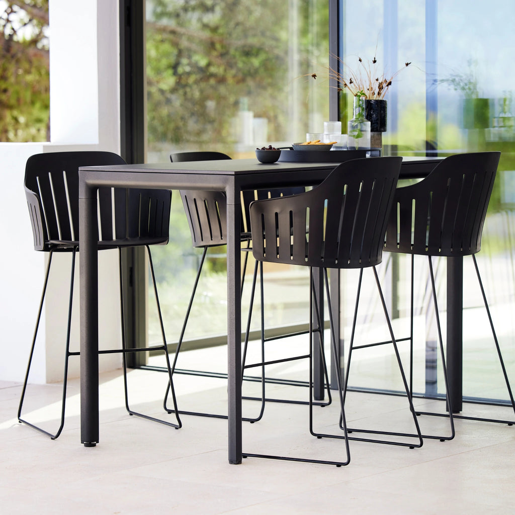 DROP Outdoor Bar Table in Lava Grey With Fossil Black Top - Cane-Line | Milola