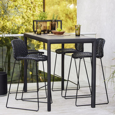DROP Outdoor Bar Table in Lava Grey With Fossil Black Top - Cane-Line | Milola