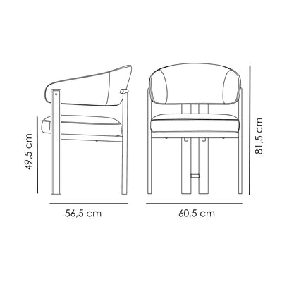 DUCT Armchair Dimensions - Danform | Milola
