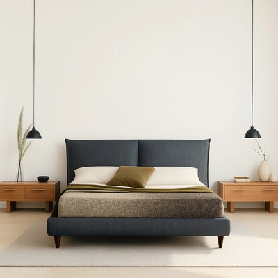 Eden H.20 Bed in Dark Blue - Bolzan | Milola