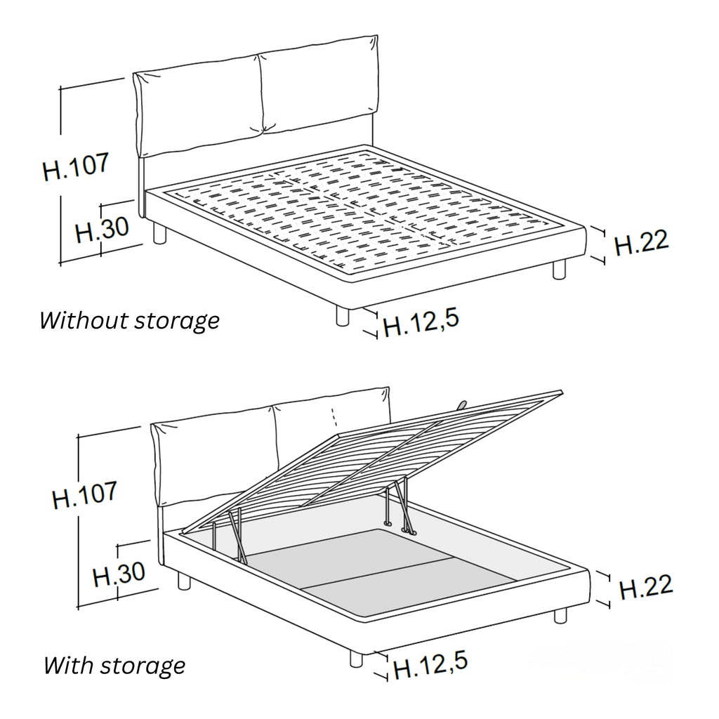 Eden Soft H.20 Bed - Bizzotto | Milola
