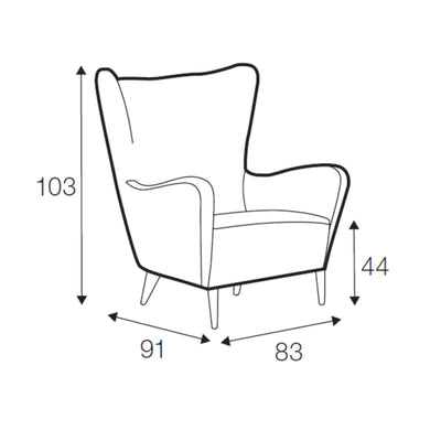 ELSA Armchair Dimension - Sits | Milola