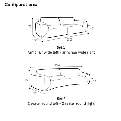 EMILY Sofa Configuration - Sits | Milola