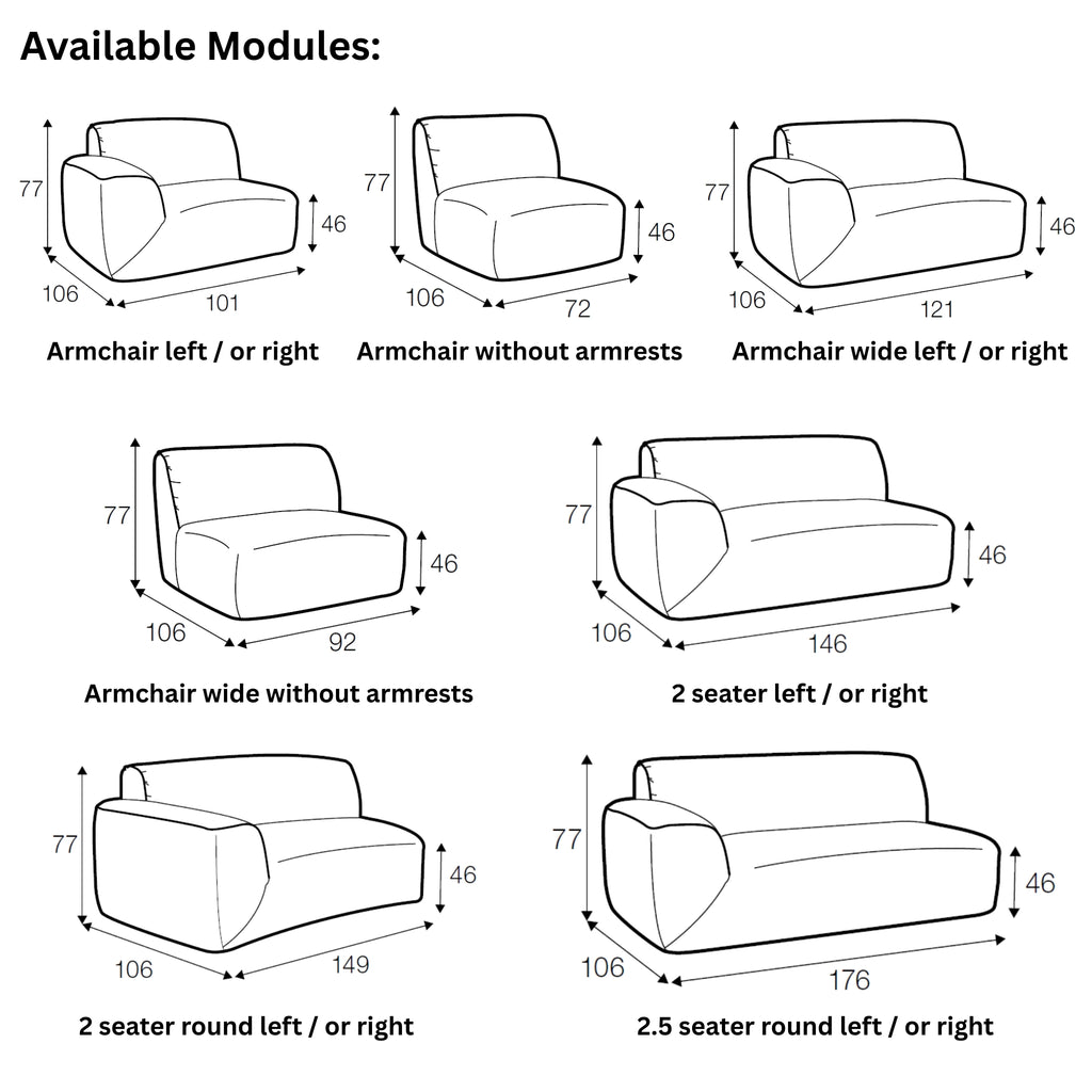EMILY Corner Sofa Modules - Sits | Milola