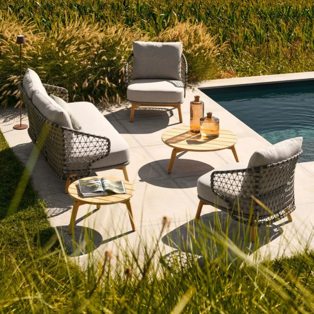 EULARIA Outdoor-Couchtisch-Set aus Teakholz
