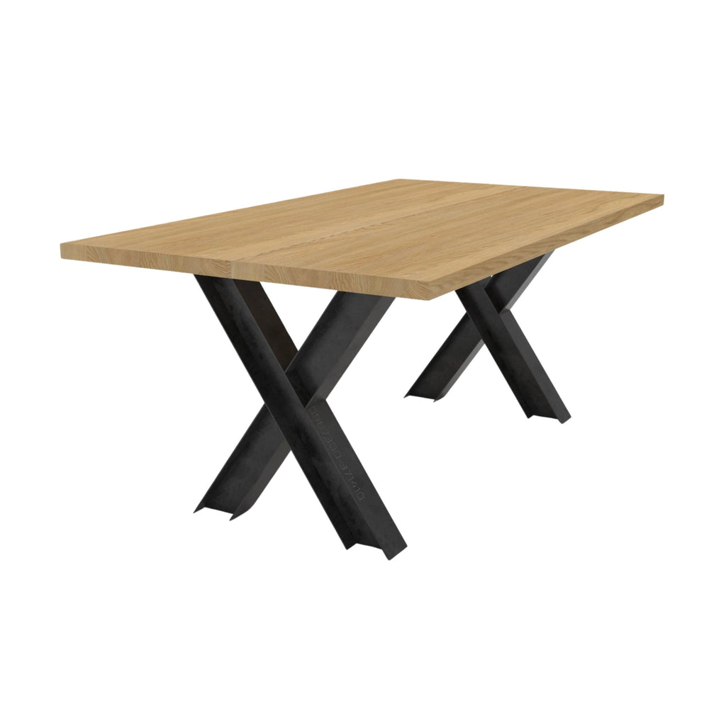 FOREST Solid Wood Dining Table - Steel X Legs - Nordic Furniture Design - Kristensen Kristensen | Milola