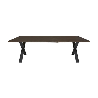 FOREST Solid Wood Dining Table in Mocca Brown - Steel X Legs - Kristensen Kristensen | Milola