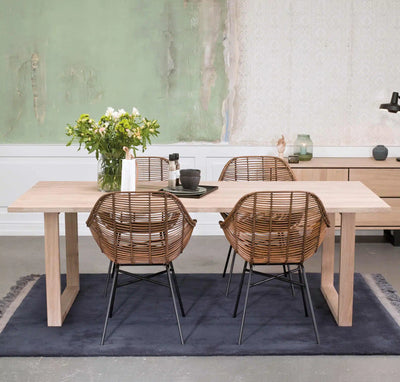 FOREST Solid Wood Dining Table - Wood U Legs - in Natural Oiled Ash - Kristensen Kristensen | Milola