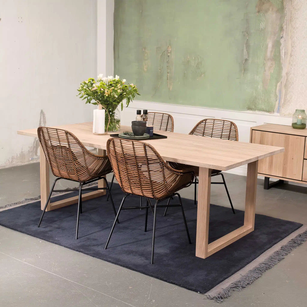 FOREST Solid Wood Dining Table - Wood U Legs - in Natural Oiled Ash - Kristensen Kristensen | Milola