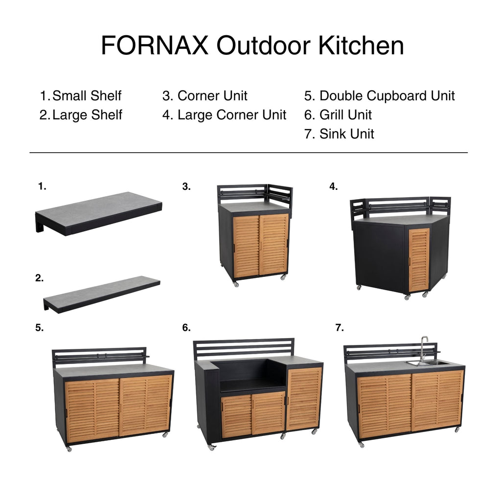 FORNAX - Outdoor Kitchen - in Black Aluminium - Brafab | Milola