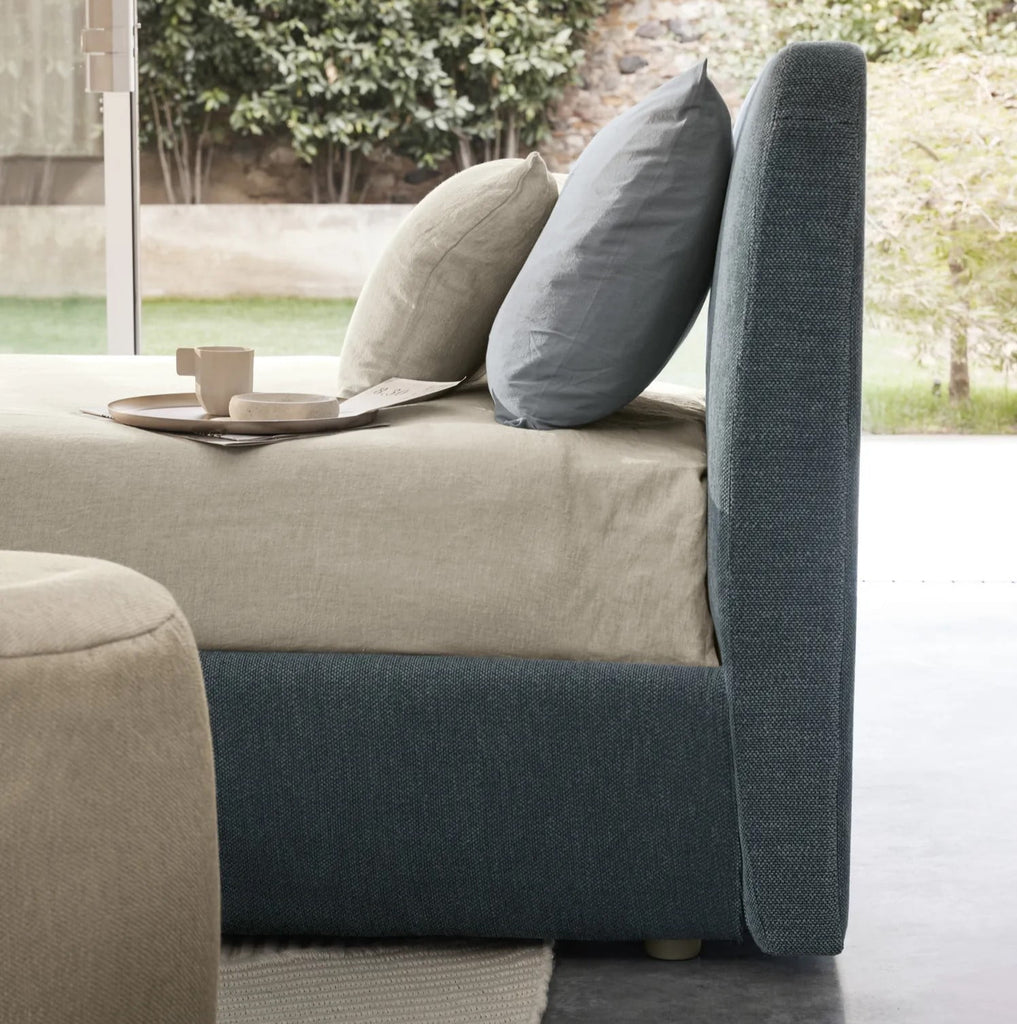 Feel Single Storage Bed - Upholstered Storage Bed in Blue - Bolzan | Milola