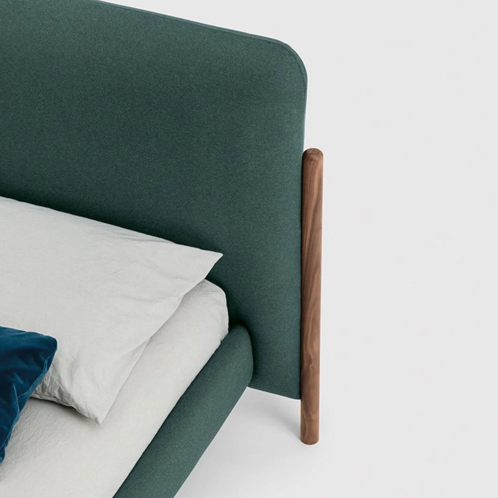 Flag Single Bed - Upholstered Single Bed in Green - Bolzan | Milola