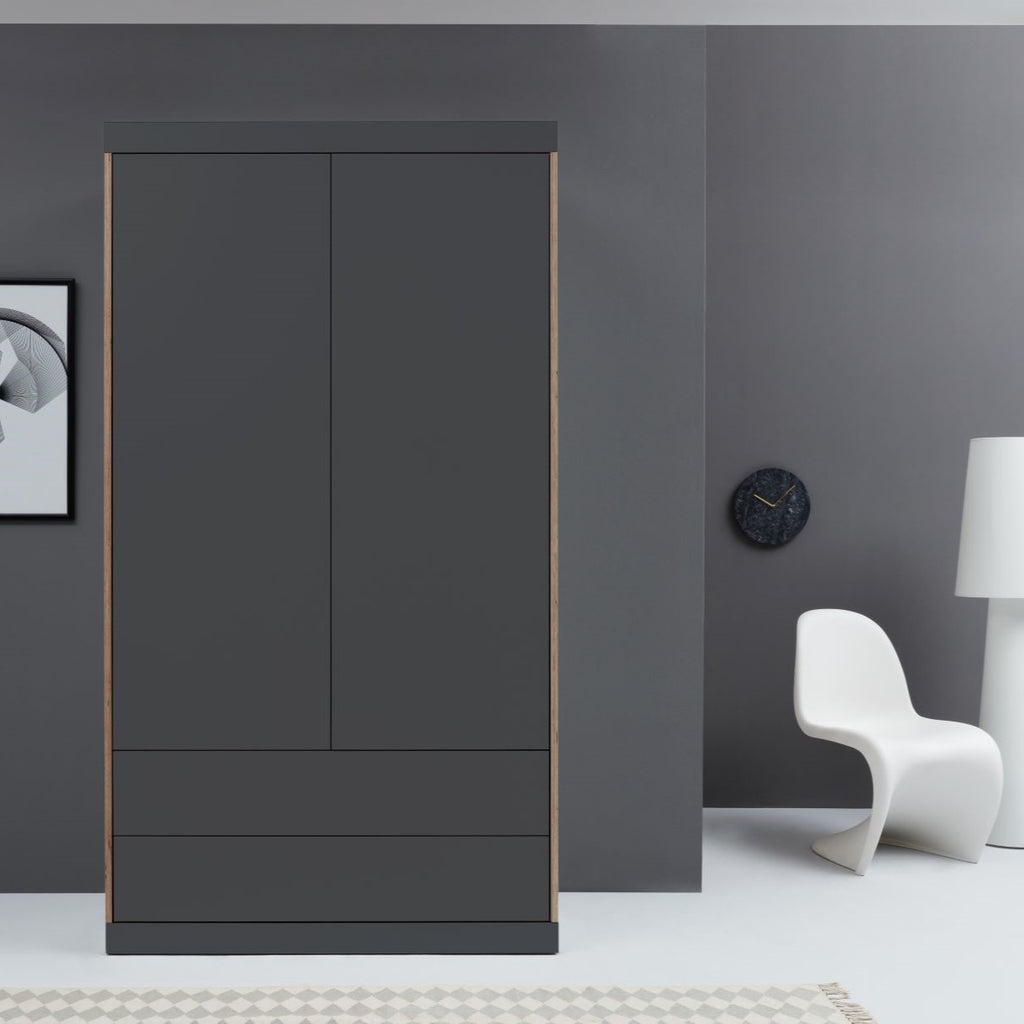 FLAI - Double Wardrobe with External Drawers - Müller Small Living | Milola