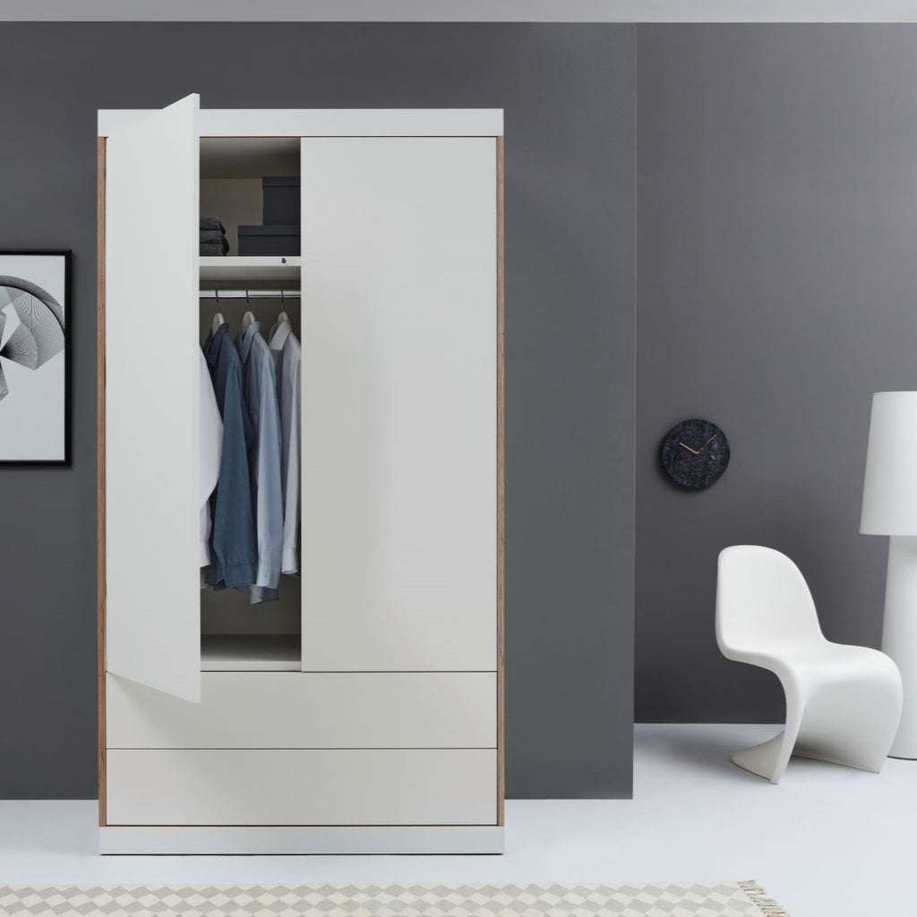 FLAI - Double Wardrobe with External Drawers - Müller Small Living | Milola