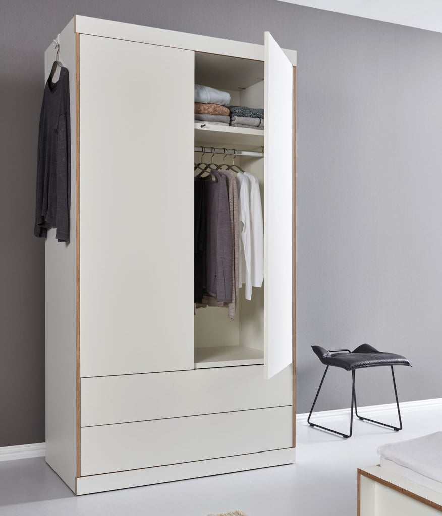 FLAI - Double Wardrobe with External Drawers - Müller Small Living | Milola