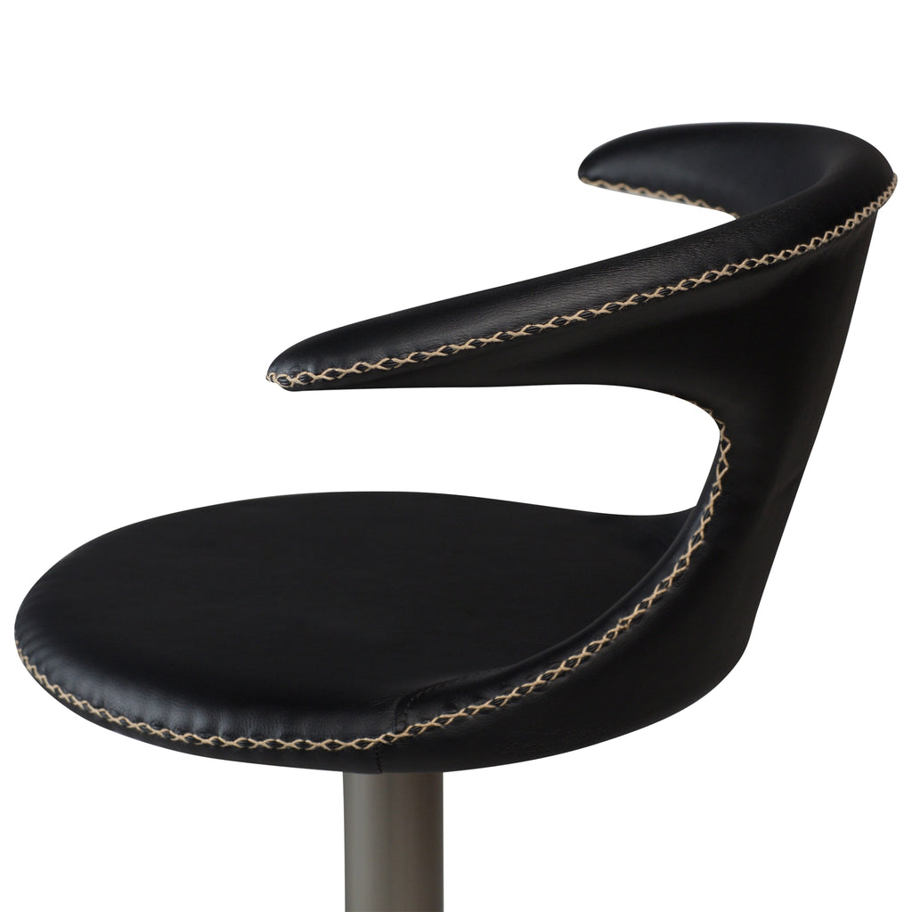 FLAIR Adjustable Bar Stool in Black Leather - Danform| Milola