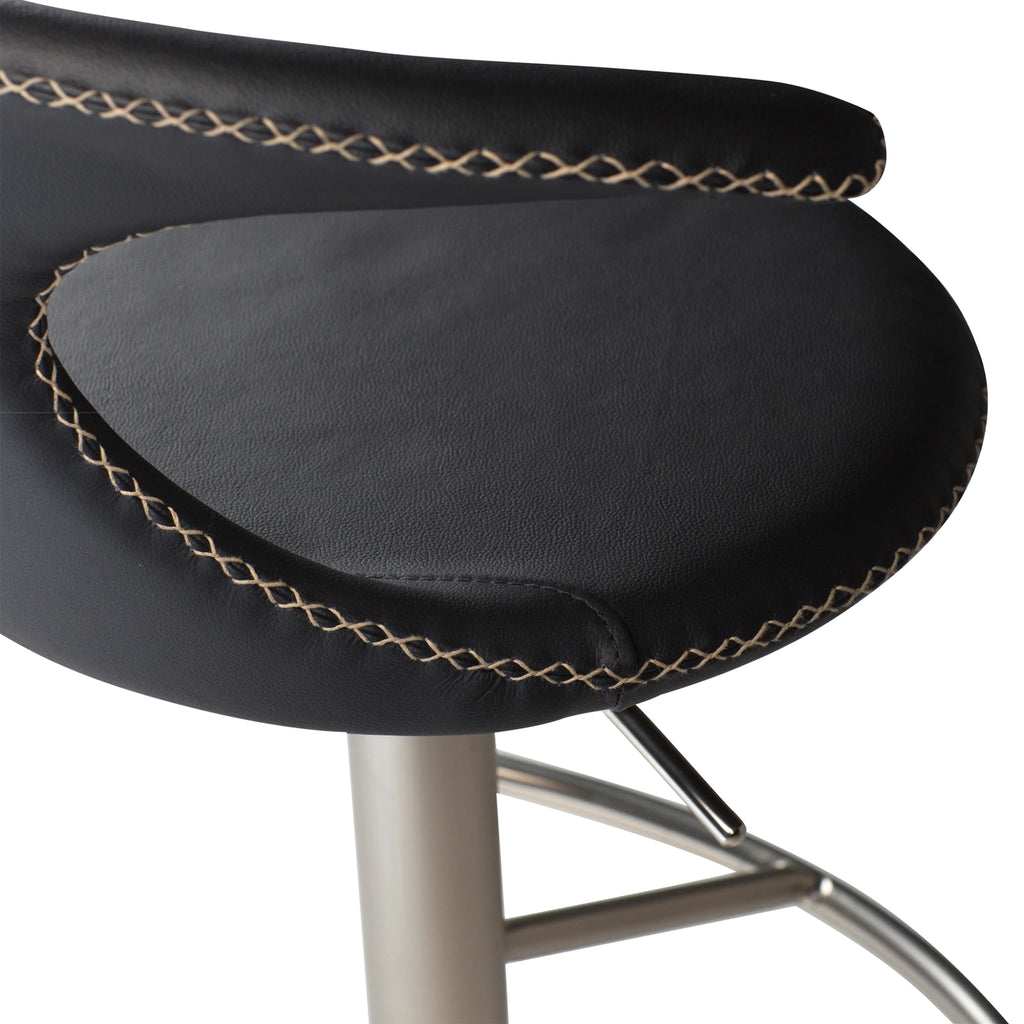 FLAIR Adjustable Bar Stool in Black Leather - Danform| Milola