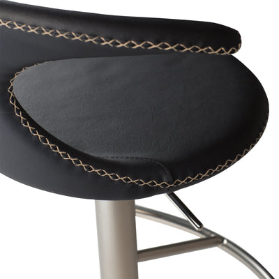FLAIR Adjustable Bar Stool in Black Leather - Danform| Milola