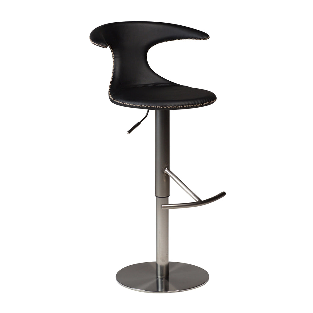 FLAIR Adjustable Bar Stool in Black Leather - Danform| Milola