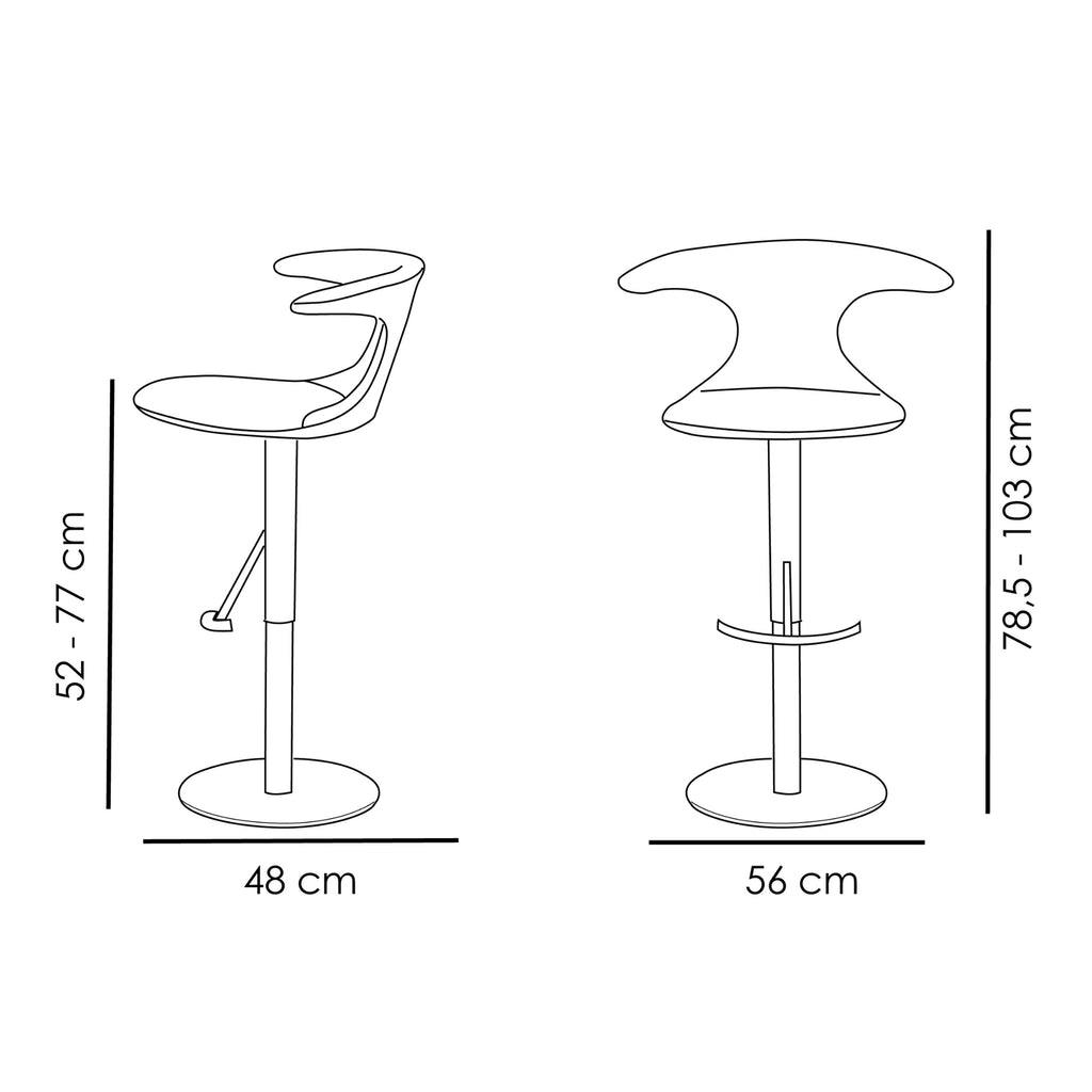 FLAIR Adjustable Bar Stool Dimensions - Danform| Milola