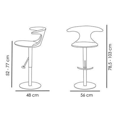FLAIR Adjustable Bar Stool Dimensions - Danform| Milola