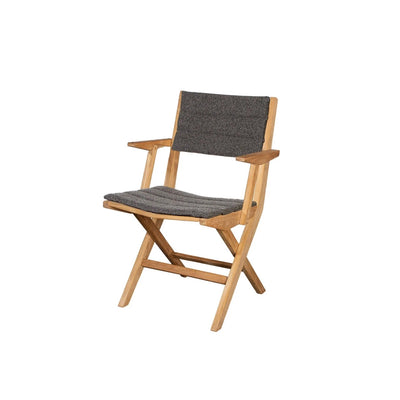FLIP - Wooden Folding Outdoor Dining Chair with Grey Cushions - Teak - Cane-Line | Milola