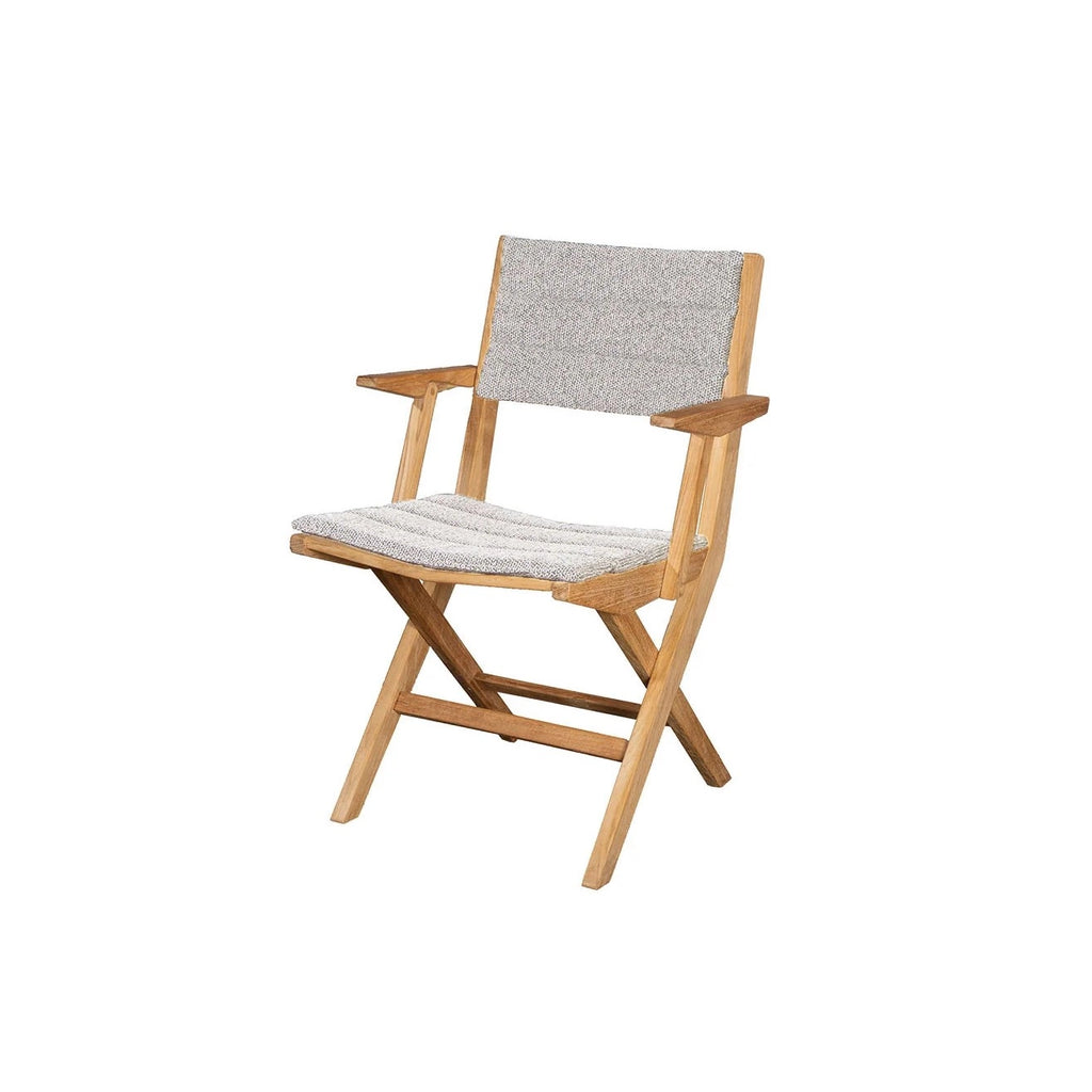 FLIP - Wooden Folding Outdoor Dining Chair with Light Grey Cushions - Teak - Cane-Line | Milola