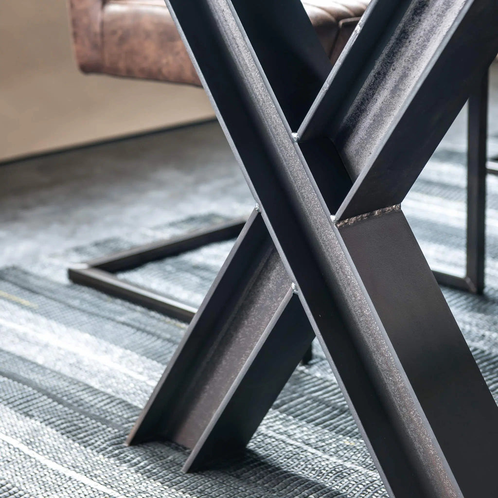 FOREST Solid Wood Dining Table - Steel X Legs - Kristensen Kristensen | Milola