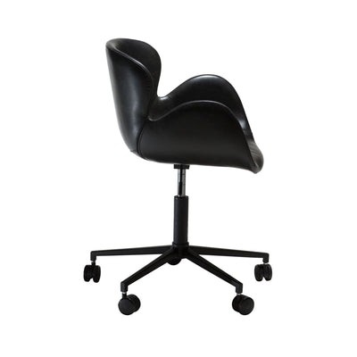 GAIA Office Chair in Black Leather with Metal Legs - Danform | Milola