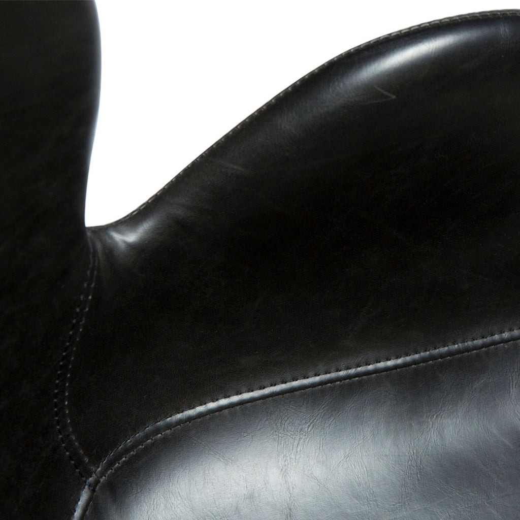 GAIA Office Chair in Black Leather with Metal Legs - Danform | Milola