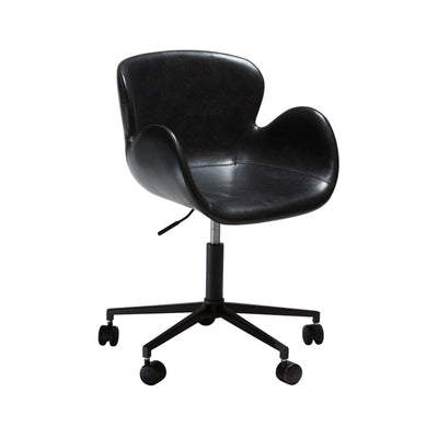 GAIA Office Chair in Black Leather with Metal Legs - Danform | Milola