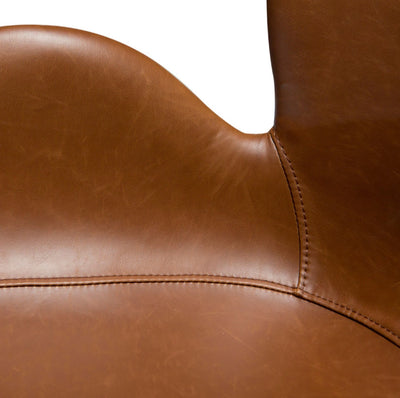 GAIA Office Chair in Brown Leather with Metal Legs - Danform | Milola