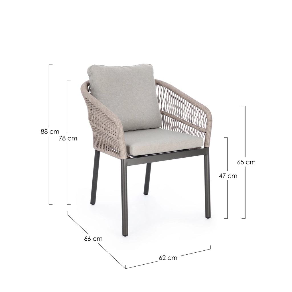 GALDANA Outdoor Dining Chair Dimensions - Bizzotto | Milola