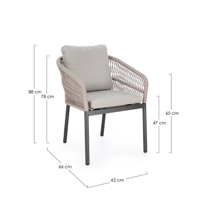 GALDANA Outdoor Dining Chair Dimensions - Bizzotto | Milola
