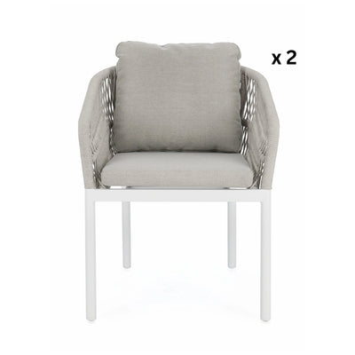 GALDANA Outdoor Dining Chair in White Beige - Bizzotto | Milola
